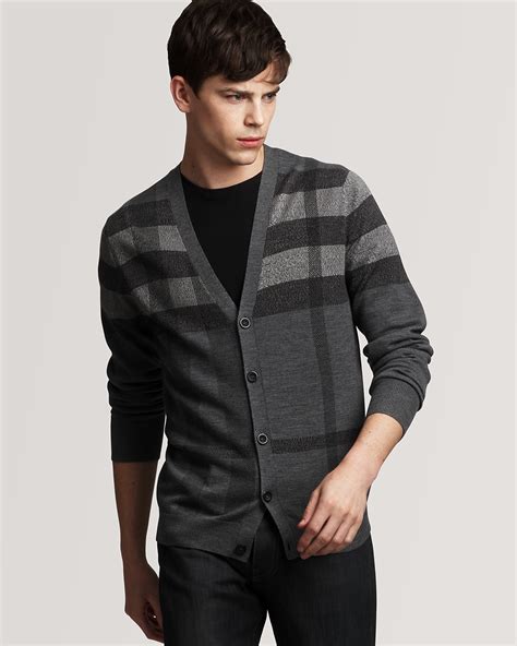 Burberry Paul Check Cardigan Sweater Men 